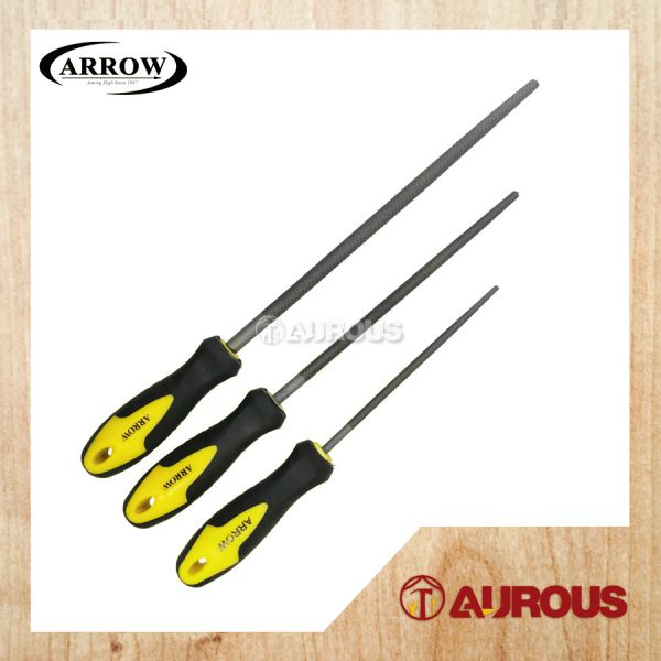 ARROW EXTRA-HARDENED STEEL FILE ROUND FILE WITH HANDLE (ARF6 6'' / ARF8 8'' / ARF10 10'')