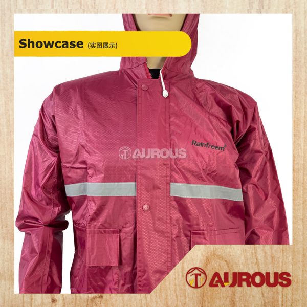 WATERPROOF RAINFREEM SINGLE LAYER HOODIE WITH TROUSER RAINCOAT SET (SIZE : M,L,XL,XXL,XXXL) - Image 3
