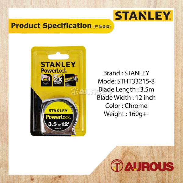 STANLEY POWER LOCK MEASURING TAPE (3.5M/12'') 33-215 - Image 6