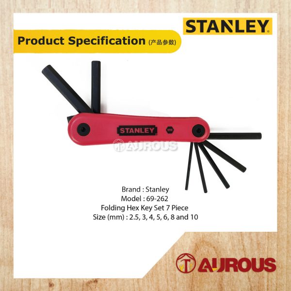 STANLEY HEX KEY SET 7 PCS MET FOLD (2.5, 3, 4, 5, 6, 8, 10MM) 69-262 - Image 5