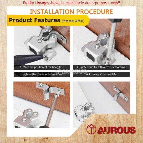 STEEL FURNITURE CABINET WHEEL BALL SPRING CATCH LATCH LOCK (1 SET) - Image 6