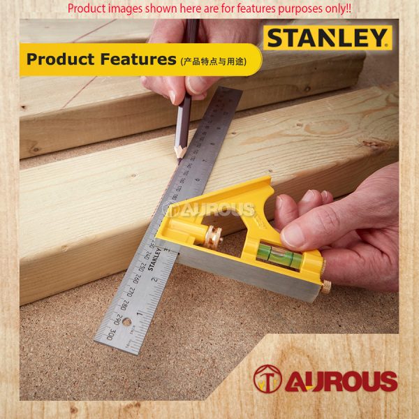 STANLEY COMBINATION SQUARE 12'' 46-028 (CAST ZINC HANDLE) - Image 7