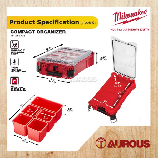 MILWAUKEE PACKOUT 5 PIECES FULL STORAGE SYSTEM (48-22-8435,48-22-8430,48-22-8424,48-22,8425,48-22-8426) - Image 7