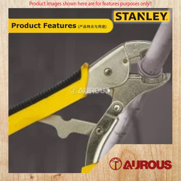 STANLEY STRAIGHT JAW LOCKING PLIER WITH BI-MATERIAL HANDLE (10'' 254MM) 84-371-1 - Image 6