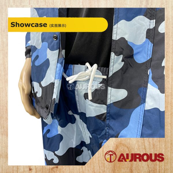 WATERPROOF RAINFREEM DOUBLE LAYER HOODIE WITH TROUSER RAINCOAT SET (SIZE : M,L,XL,XXL,XXXL) - Image 3