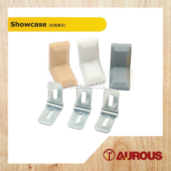 1 PIECE - PVC ANGLE BRACKET WITH IRON INLET FRAME FURNITURE WARDROBE CABINET PLASTIC L CORNER BRACKET - Image 2