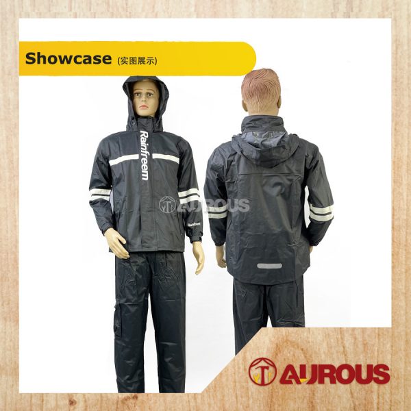 WATERPROOF RAINFREEM DOUBLE LAYER HOODIE WITH TROUSER RAINCOAT SET (SIZE : M,L,XL,XXL,XXXL) - Image 8