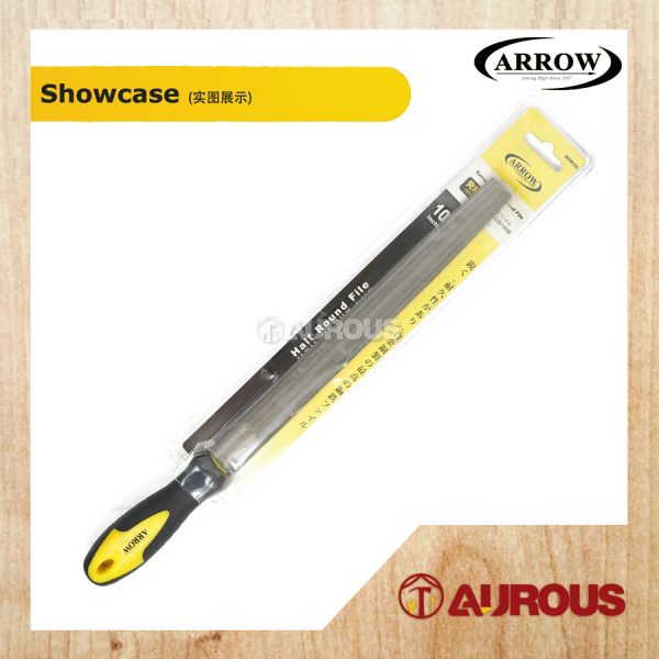 ARROW EXTRA-HARDENED STEEL FILE HALF ROUND FILE WITH HANDLE (AHR6 6'' / AHR8 8'' / AHR10 10'') - Image 6