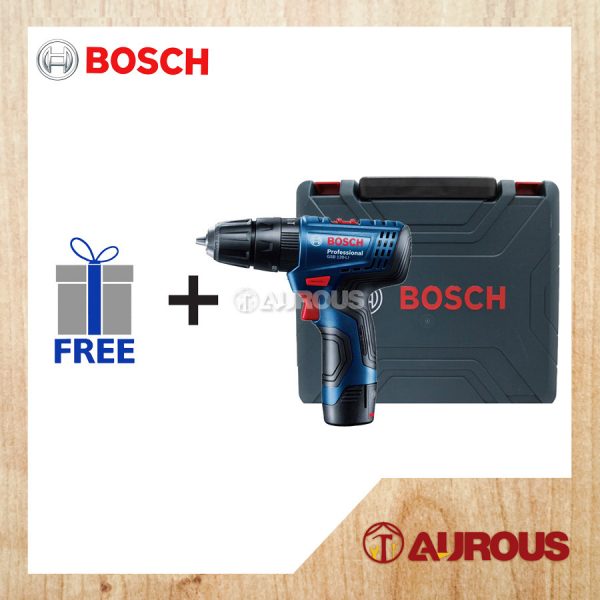 BOSCH CORDLESS DRILL / DRIVER GSB 120-LI (IMPACT DRILL) 2.0AH BATTERY + EXTRA FREE GIFT