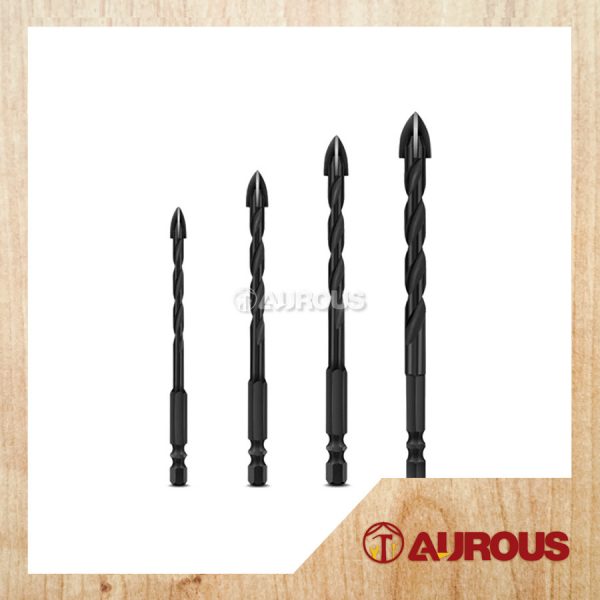 1 PIECE-MULTIPURPOSE BLACK CROSS ARROW HEAD MASONRY GLASS & TILE DRILL BIT (6/8/10/12MM)