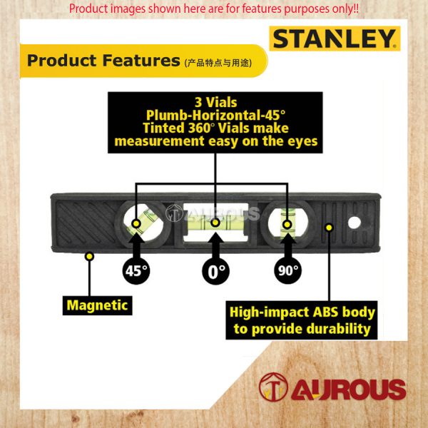 STANLEY PLASTIC TORPEDO LEVEL MAGNETIC 8'' (42-291) - Image 5