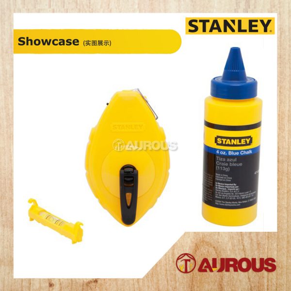 STANLEY POWERWINDER WITH BLUE CHALK & LINE LEVEL POWDER WINDER 30M/100FT (47-443) - Image 2