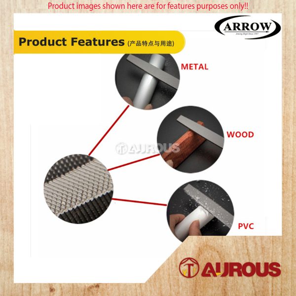 ARROW EXTRA-HARDENED STEEL FILE HALF ROUND FILE WITH HANDLE (AHR6 6'' / AHR8 8'' / AHR10 10'') - Image 8