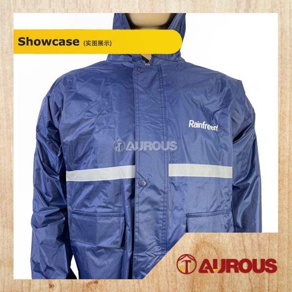 WATERPROOF RAINFREEM SINGLE LAYER HOODIE WITH TROUSER RAINCOAT SET (SIZE : M,L,XL,XXL,XXXL) - Image 2
