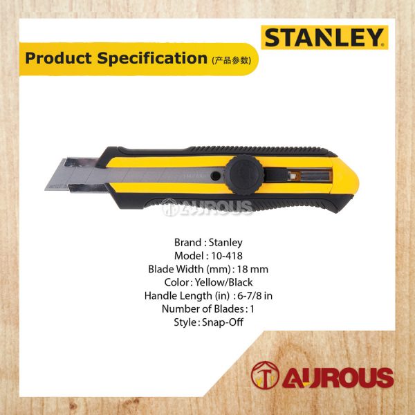 STANLEY QUICK POINT DYNA GRIP SNAP OFF BLADE KNIFE 18MM (10-418) - Image 4