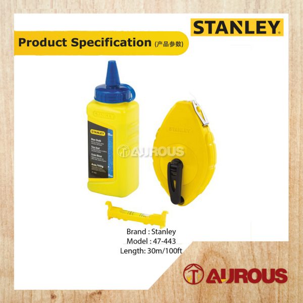 STANLEY POWERWINDER WITH BLUE CHALK & LINE LEVEL POWDER WINDER 30M/100FT (47-443) - Image 6