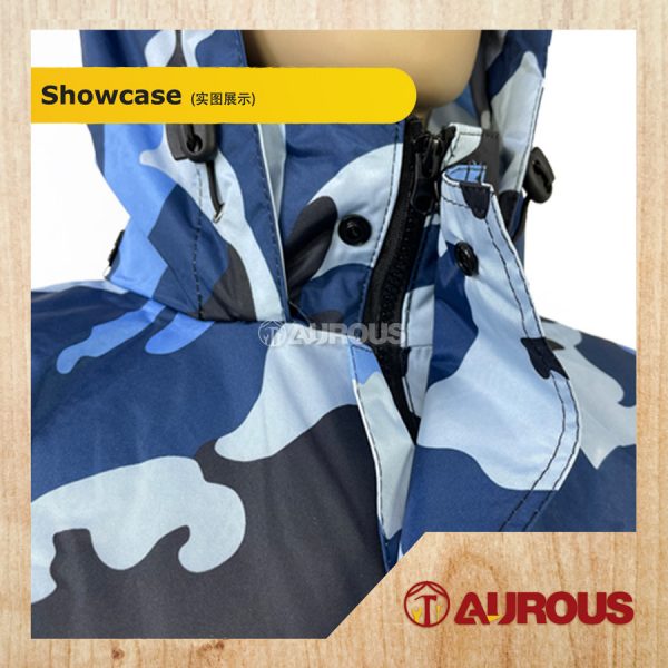 WATERPROOF RAINFREEM DOUBLE LAYER HOODIE WITH TROUSER RAINCOAT SET (SIZE : M,L,XL,XXL,XXXL) - Image 5