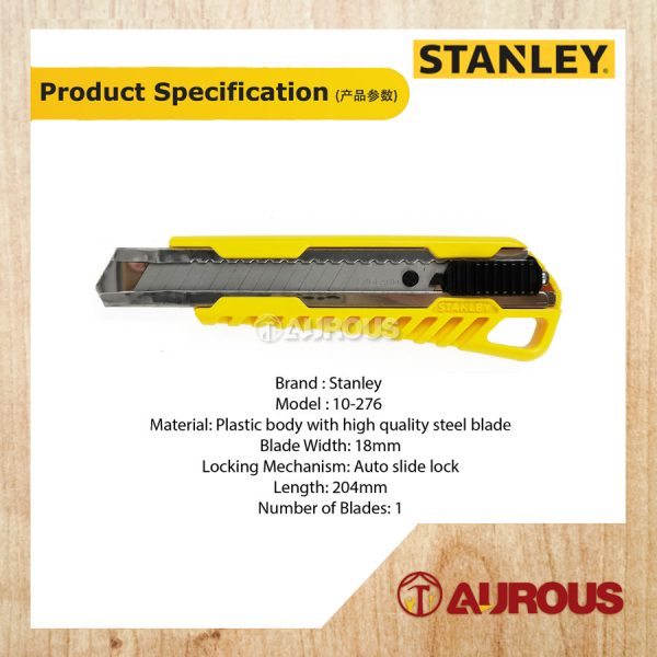STANLEY KNIFE CUTTER 18MM SNAP OFF KNIFE STHT10276-8 (10-276) - Image 6