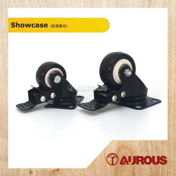 MEDIUM DUTY PU RUBBER CASTER WHEEL FOR TROLLEY FURNITURE RODA PU (1 1/2'' , 2'') (BREAK / SWIVEL) - Image 2