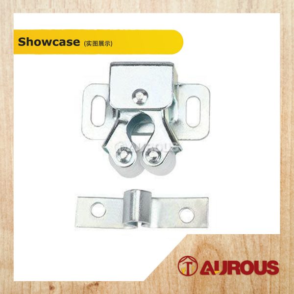 STEEL FURNITURE CABINET WHEEL BALL SPRING CATCH LATCH LOCK (1 SET) - Image 3