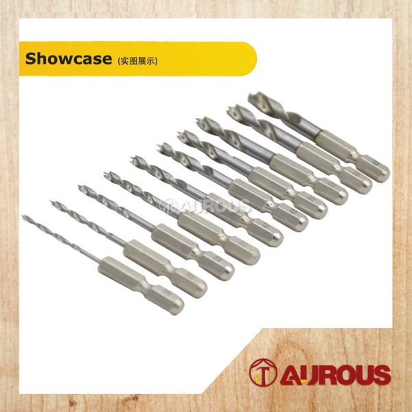 ROYBIT HEX SHANK 6MM WOOD BRAD POINT DRILL 10PCS BIT SET 2MM-6.5MM (PINK) - Image 3