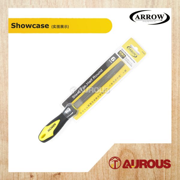 ARROW EXTRA-HARDENED STEEL FILE HALF ROUND FILE WITH HANDLE (AHR6 6'' / AHR8 8'' / AHR10 10'') - Image 4