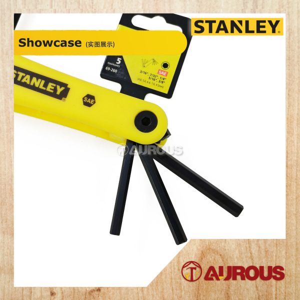 STANLEY HEX KEY SET 5 PCS (3/16'' 7/32'' 1/4'' 5/16'' 3/8'') 69-260 - Image 3