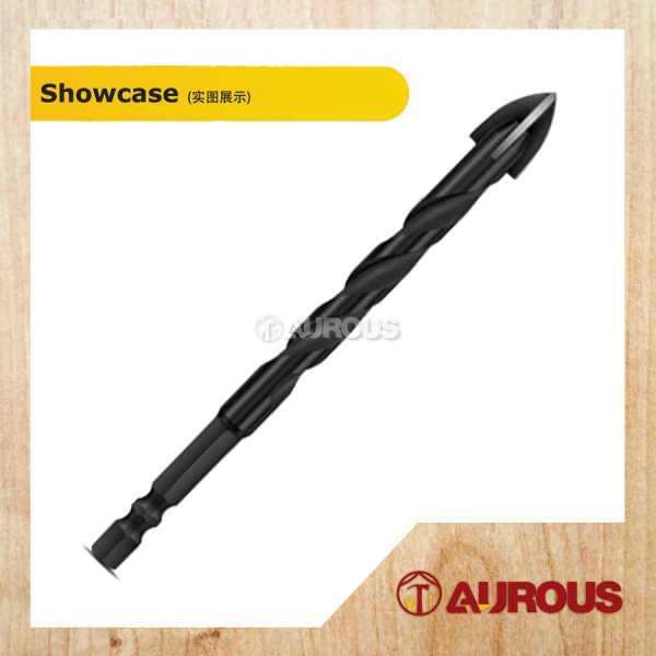 1 PIECE-MULTIPURPOSE BLACK CROSS ARROW HEAD MASONRY GLASS & TILE DRILL BIT (6/8/10/12MM) - Image 3