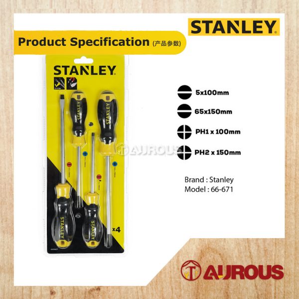 STANLEY CUSHION GRIP 4 PCS SCREWDRIVER SET (66-671) - Image 4