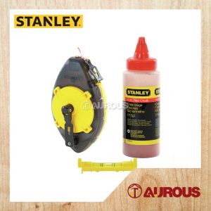 STANLEY POWERWINDER WITH RED CHALK & LINE LEVEL POWDER WINDER 30M/100FT (47-465)