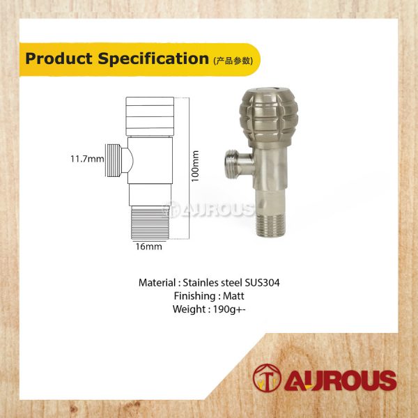 STAINLESS STEEL SUS304 MATT FINISHING ANGLE VALVE - Image 4