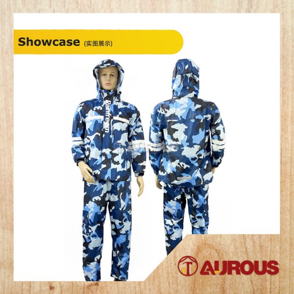 WATERPROOF RAINFREEM DOUBLE LAYER HOODIE WITH TROUSER RAINCOAT SET (SIZE : M,L,XL,XXL,XXXL) - Image 7