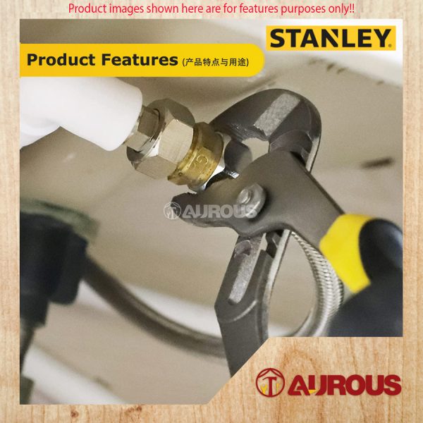 STANLEY GROOVE JOINT PLIER C/W BI-MATERIAL HANDLE (10" 84-024 / 12"/84-021) - Image 7