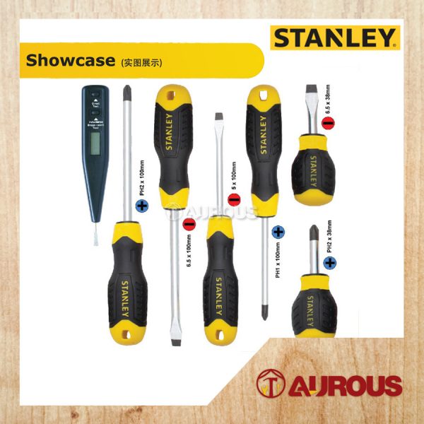 STANLEY CUSHION GRIP SCREWDRIVER SET 6 PCS + DIGITAL TEST PEN STMT66679 (92-002) - Image 6