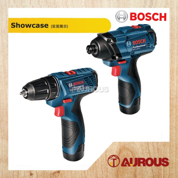 BOSCH GSR 120 LI DRILL/DRIVER + GDR 120 LI IMPACT DRIVER COMBO SET - Image 2