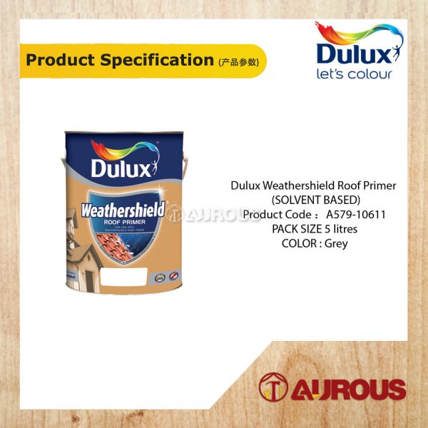 DULUX WEATHERSHIELD ROOF PRIMER 5 LITRE A579-10611 (ROOFSHIELD PRIMER) - Image 3