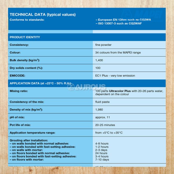 MAPEI ULTRACOLOUR PLUS SUITABLE FOR SWIMING POOL & EXTERIOR AREA HIGH PERFORMANCE ANTI FUNGUS ANTI MOULD GROUNT CEMENT (5KG) - Image 4
