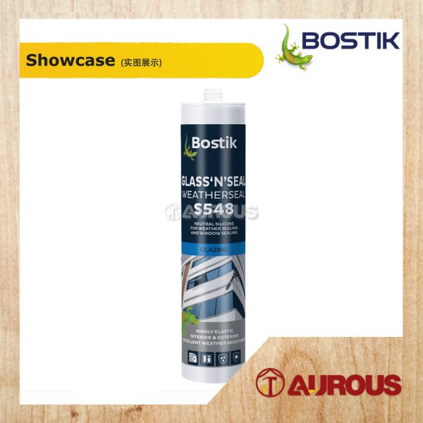BOSTIK S548 GLASS & SEAL WEATHERSEAL NEUTRAL SILICONE FOR WEATHER & WINDOW SEALING 260ML (CLEAR / WHITE / BLACK) - Image 2