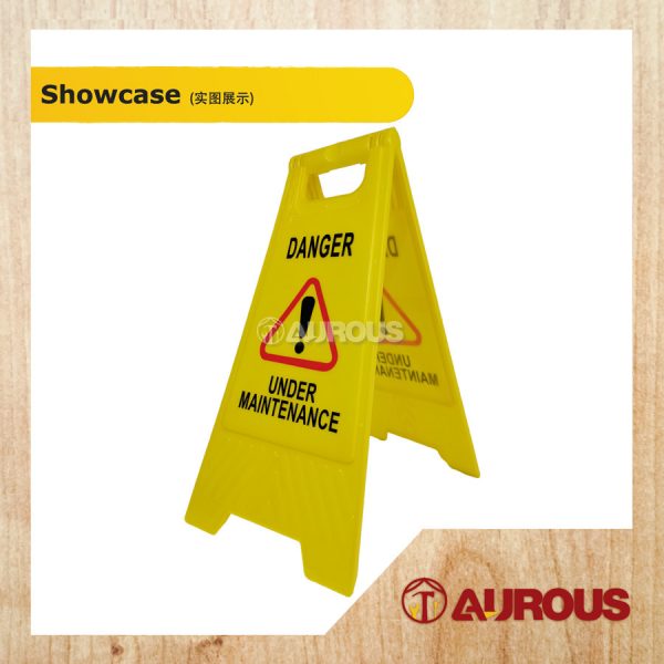 YELLOW A-STANDING CAUTION PVC FLOOR FOLDING SIGN BOARD / WARNING BOARD KUNING - Image 2
