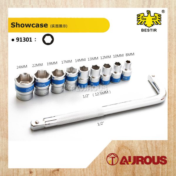 BESTIR CHROME 6PT/12PT SPANNER SOCKET 10 PCS SET (91301/91302) - Image 2
