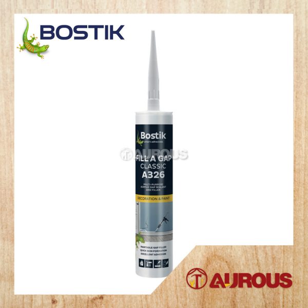 BOSTIK FILL A GAP CLASSIC SILICONE HIGH BOND STRENGTH CAN BE OVERPAINTED WITH ACRYLIC PAINT A326 - WHITE 450G