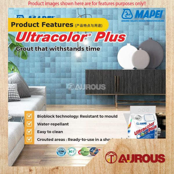 MAPEI ULTRACOLOUR PLUS SUITABLE FOR SWIMING POOL & EXTERIOR AREA HIGH PERFORMANCE ANTI FUNGUS ANTI MOULD GROUNT CEMENT (5KG) - Image 2