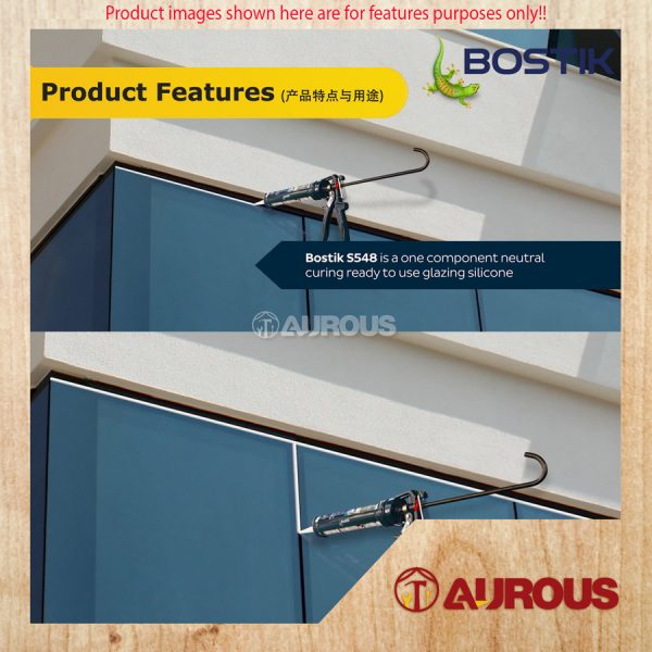 BOSTIK S548 GLASS & SEAL WEATHERSEAL NEUTRAL SILICONE FOR WEATHER & WINDOW SEALING 260ML (CLEAR / WHITE / BLACK) - Image 5