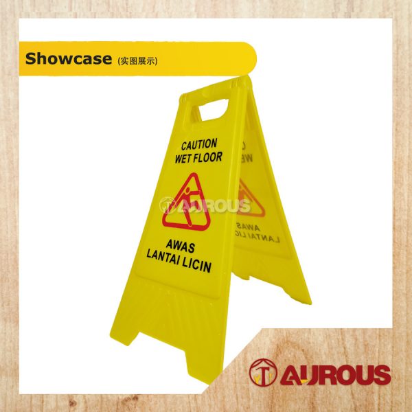 YELLOW A-STANDING CAUTION PVC FLOOR FOLDING SIGN BOARD / WARNING BOARD KUNING - Image 4