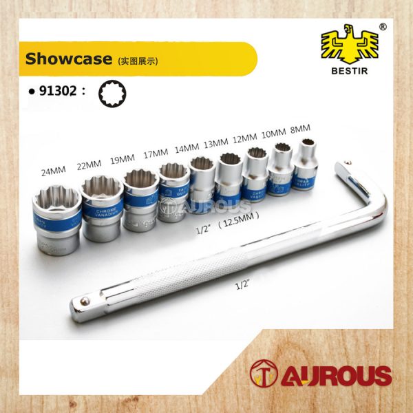 BESTIR CHROME 6PT/12PT SPANNER SOCKET 10 PCS SET (91301/91302) - Image 3