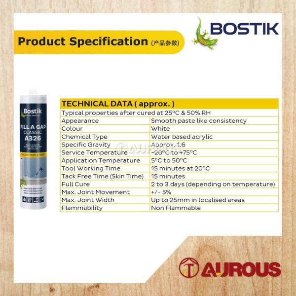BOSTIK FILL A GAP CLASSIC SILICONE HIGH BOND STRENGTH CAN BE OVERPAINTED WITH ACRYLIC PAINT A326 - WHITE 450G - Image 3
