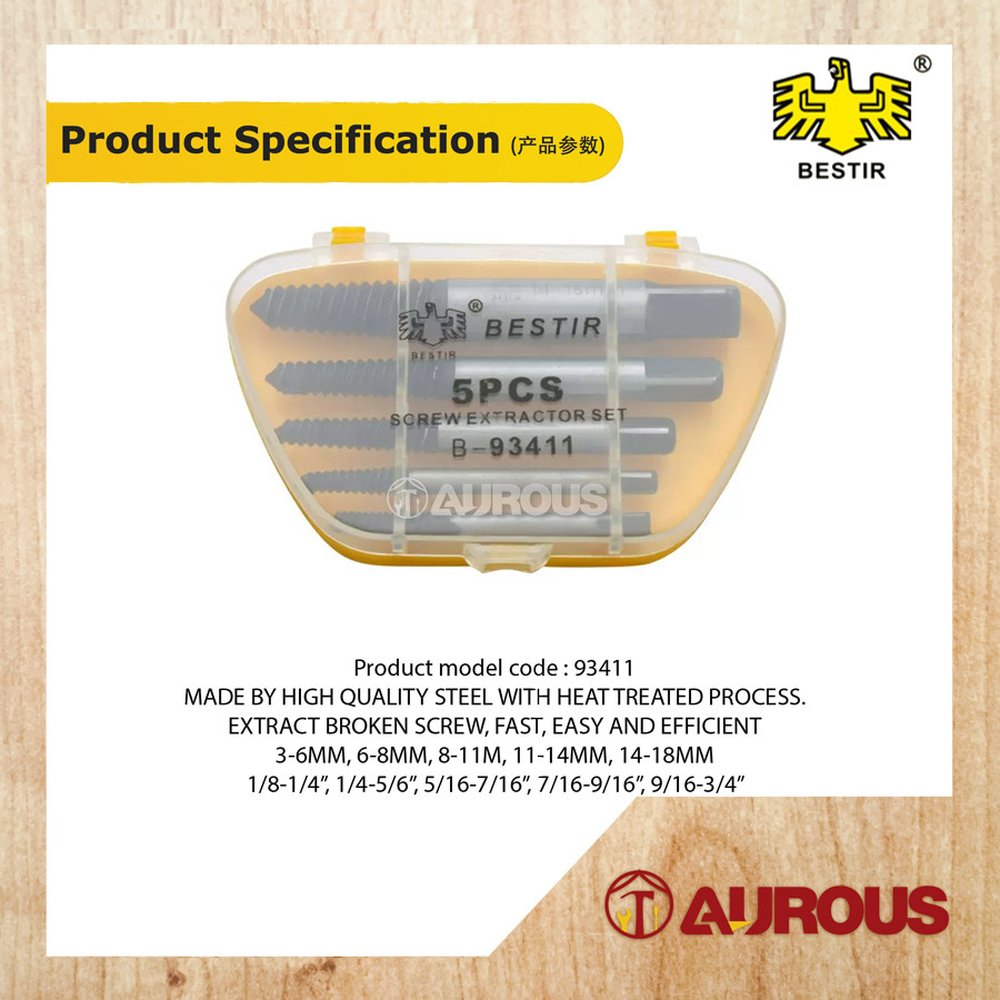 BESTIR 5PCS SCREW EXTRACTOR SET (93411) - Image 5