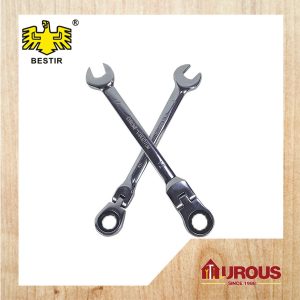 BESTIR COMMON RING SPANNER C/W ONE SIDE FLEXIBLE RATCHET 10-23MM