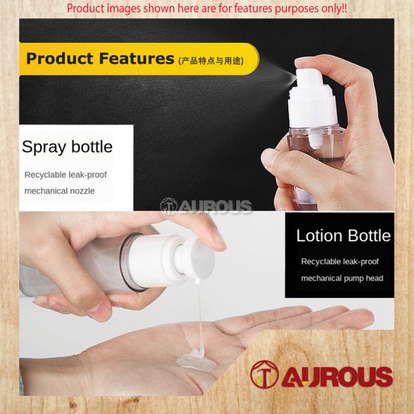 TRANSPARENT PLASTIC PORTABLE TRAVEL AIRLESS TUBELESS VACUUM PUMP EMPTY BOTTLE (LOTION PUMP / MIST SPRAY) - Image 7