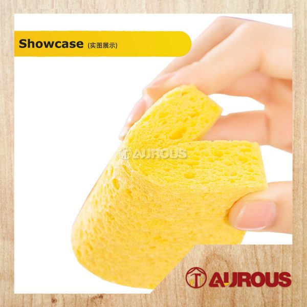 BIO-DEGRADABLE NATURAL WOOD PULP FIBER MAGIC CLEANING SPONGE YELLOW PAD (1 PIECE) - Image 3